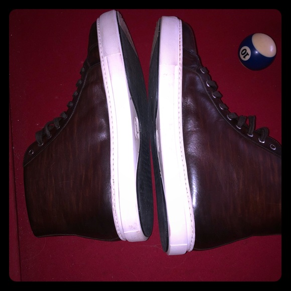 Magnanni Chocolate Wood Grained High Top Sneakers - Picture 1 of 4